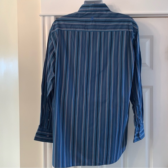 NWT  Rocawear French Blue Striped  Button Shirt Mens 2XL Y2K 90s Streetwear NEW - Picture 2 of 8